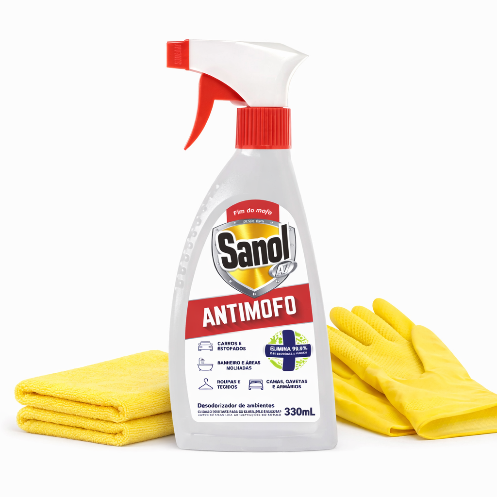 Anti-Mofo Elimine Fungos e Odores com Eficiência (Luva+Pano)