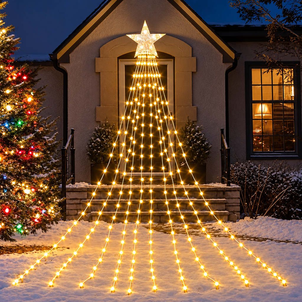 Cachoeira de LED's para Árvore de Natal - SwanChristmas