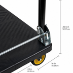 Carrinho Plataforma de Carga Dobrável Industrial 400kg em Aço Carbono com Rodas PU
