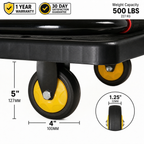 Carrinho Plataforma de Carga Dobrável Industrial 400kg em Aço Carbono com Rodas PU