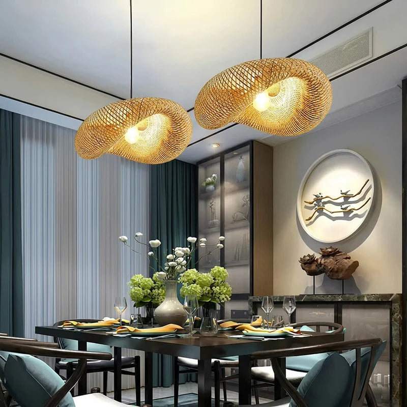 Lustre Pendente de Bambu - Quancim Lux