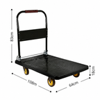 Carrinho Plataforma de Carga Dobrável Industrial 400kg em Aço Carbono com Rodas PU